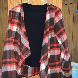 Cardigan and black shirt